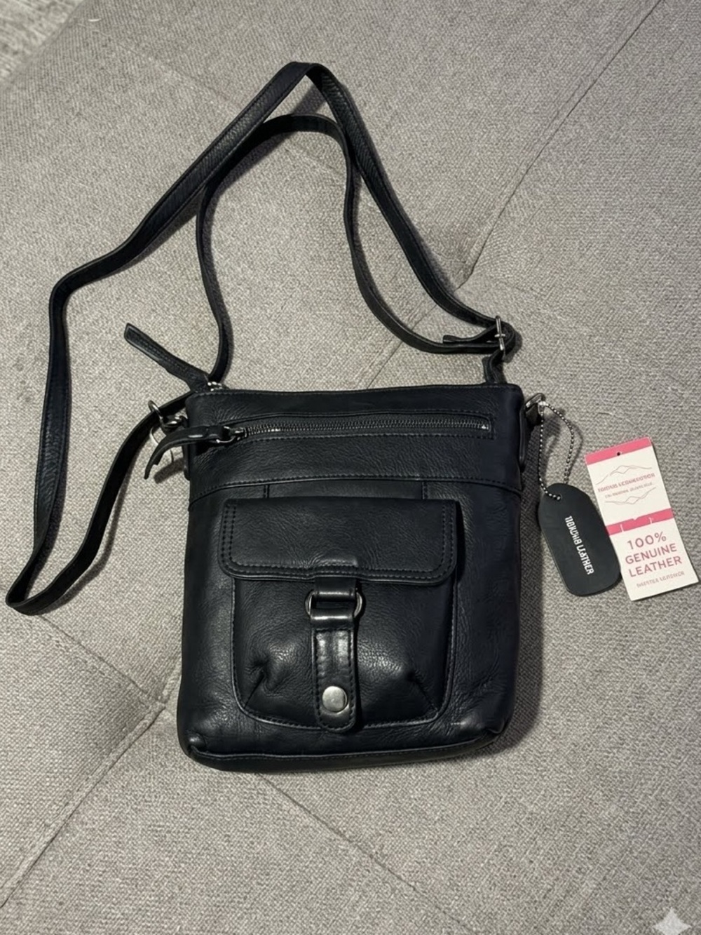 NWT Genuine Leather Black Crossbody Bag - Classic Women's Crossbody